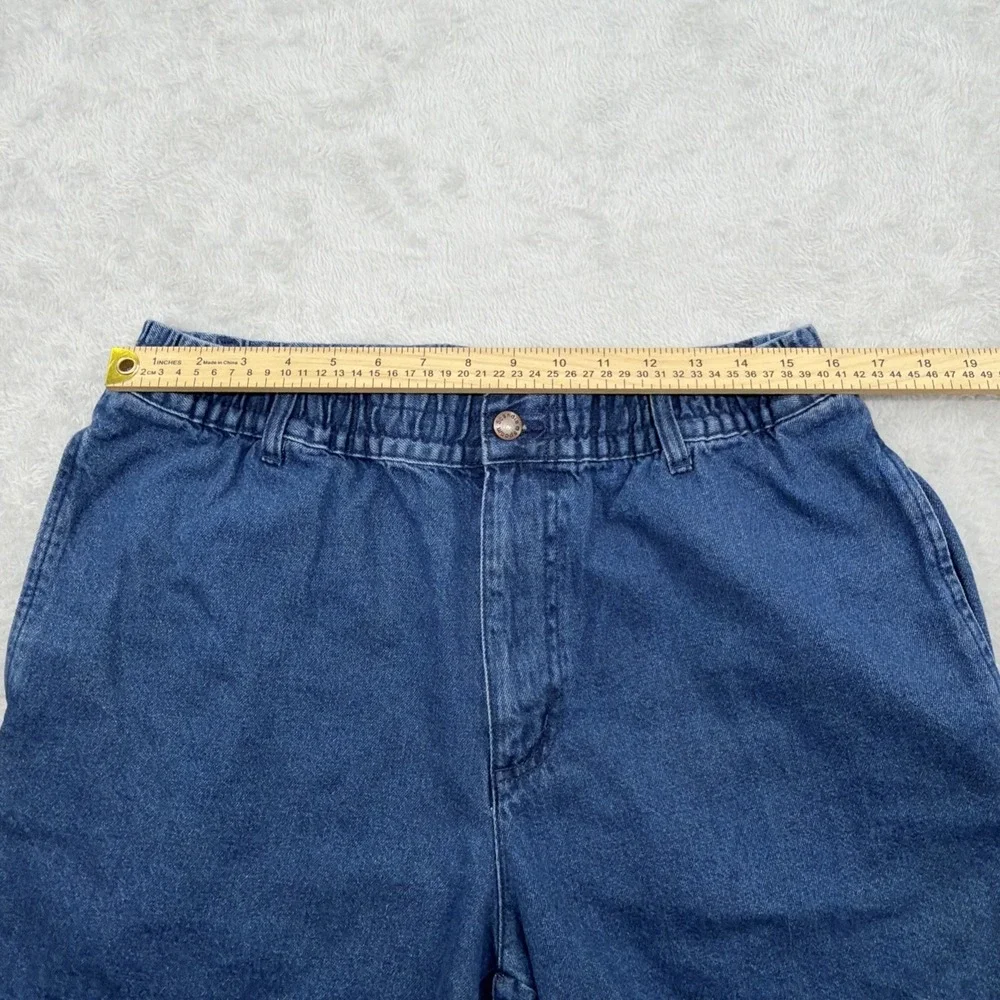 John Blair Denim Shorts Mens 36 Blue Elastic Waist Stretch Casual Medium Wash